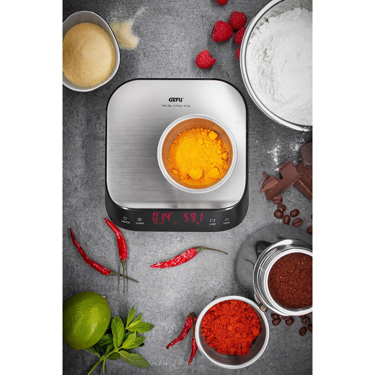 Balance de cuisine de précision PREZISO noir, GEFU