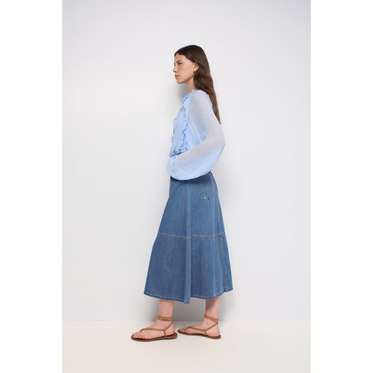 JUPE MIDI EN LIGHTDENIM bleu, SALSA JEANS