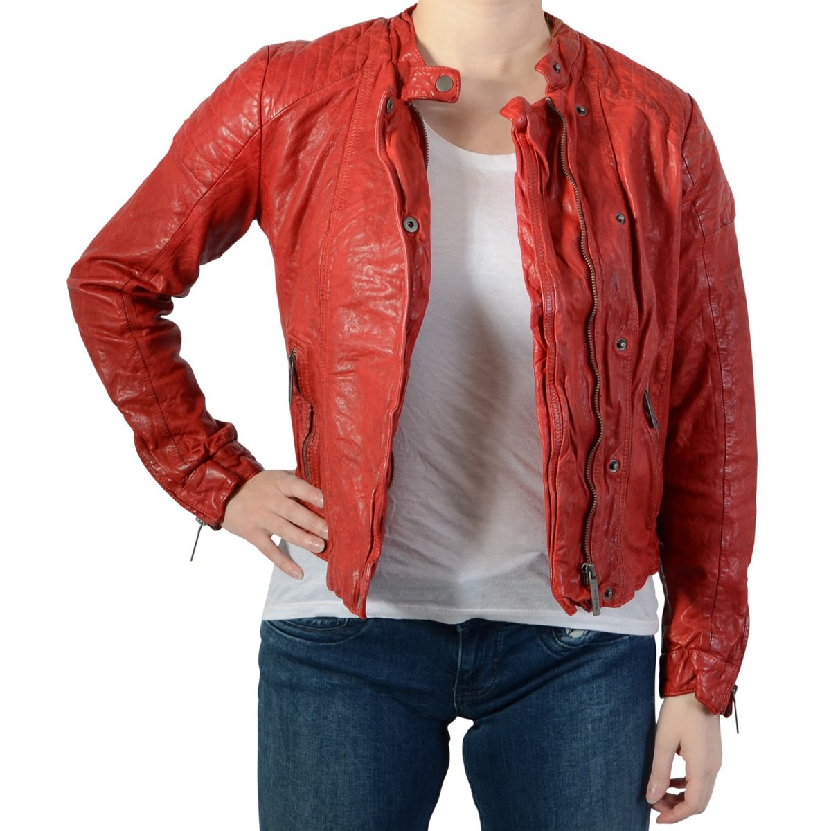 Blouson Style Motard, Poches, Rocky rouge, PEPE JEANS
