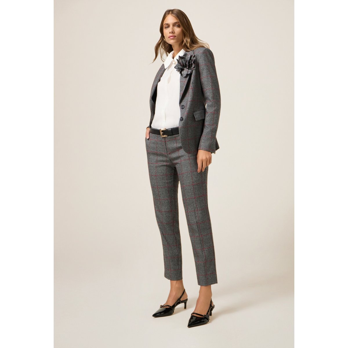 Pantalon à carreaux gris, OLTRE