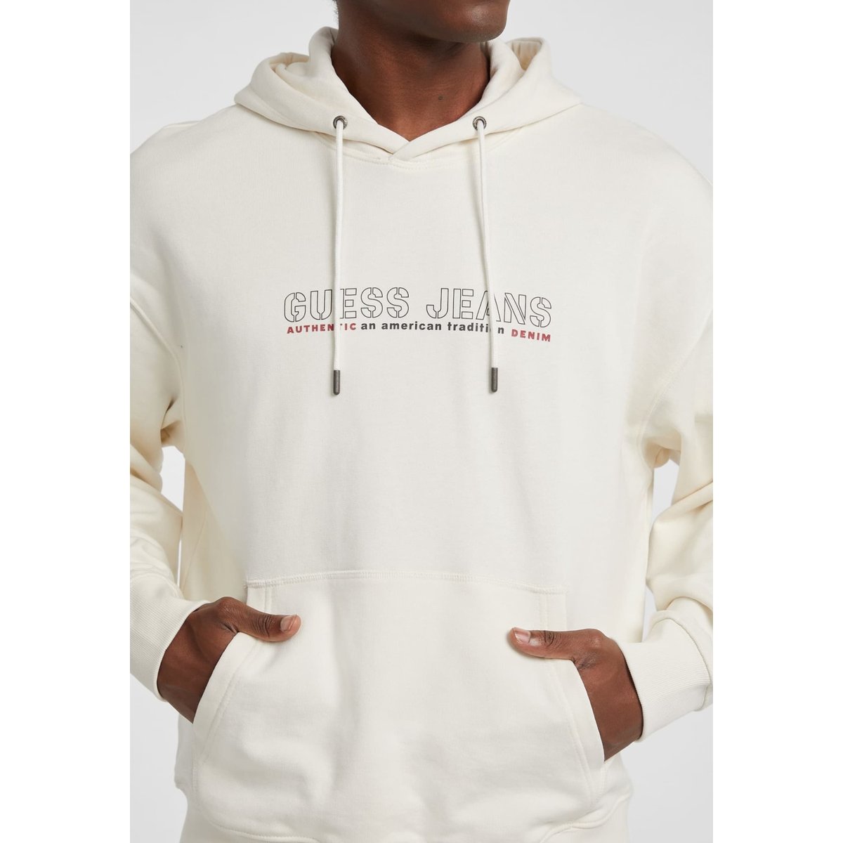 Sweat-Shirt Logo Imprimé crème, GUESS JEANS