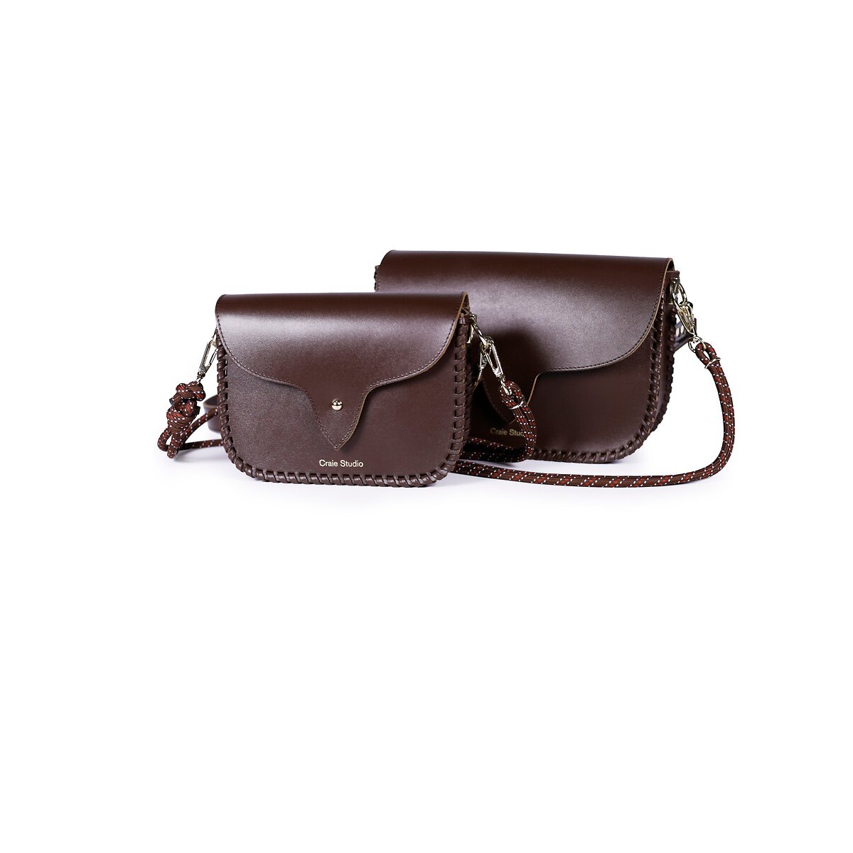 Sac besace en cuir, WEST chocolat, CRAIE STUDIO