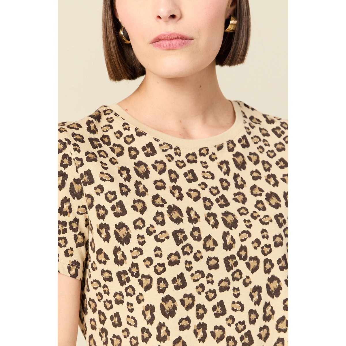 T-shirt manches courtes beige moyen, BONOBO