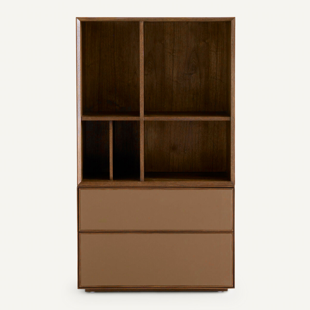 Etagère 5 niches, en plaqué noyer, pour bibliothèque modulable MIKUBE noyer, AM.PM