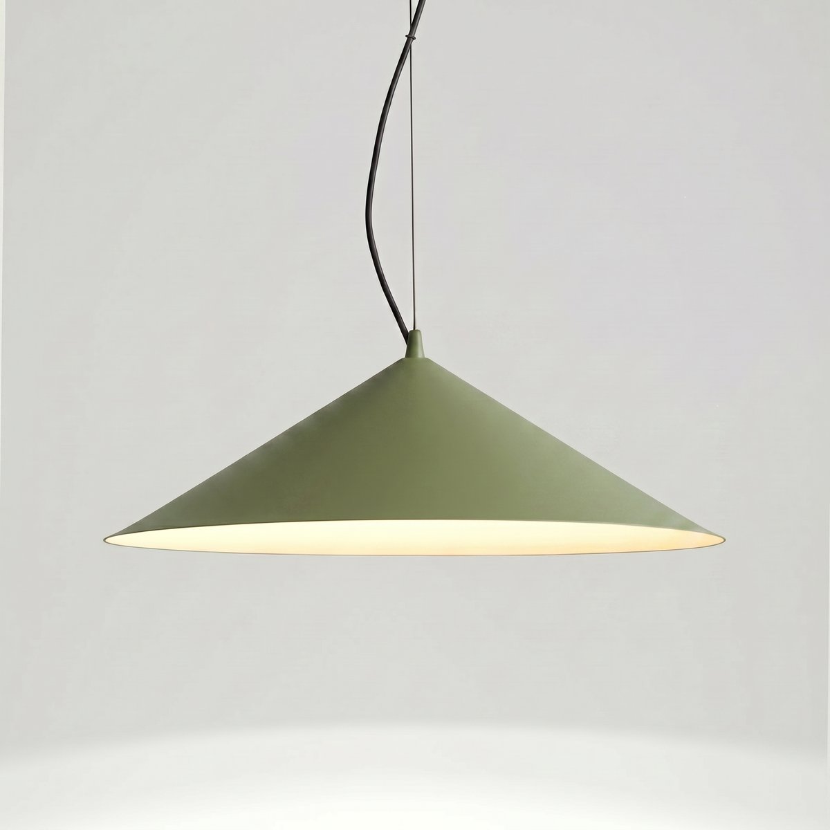 Suspension Acier Vert Olive LED 1 Fint vert olive, EDEN