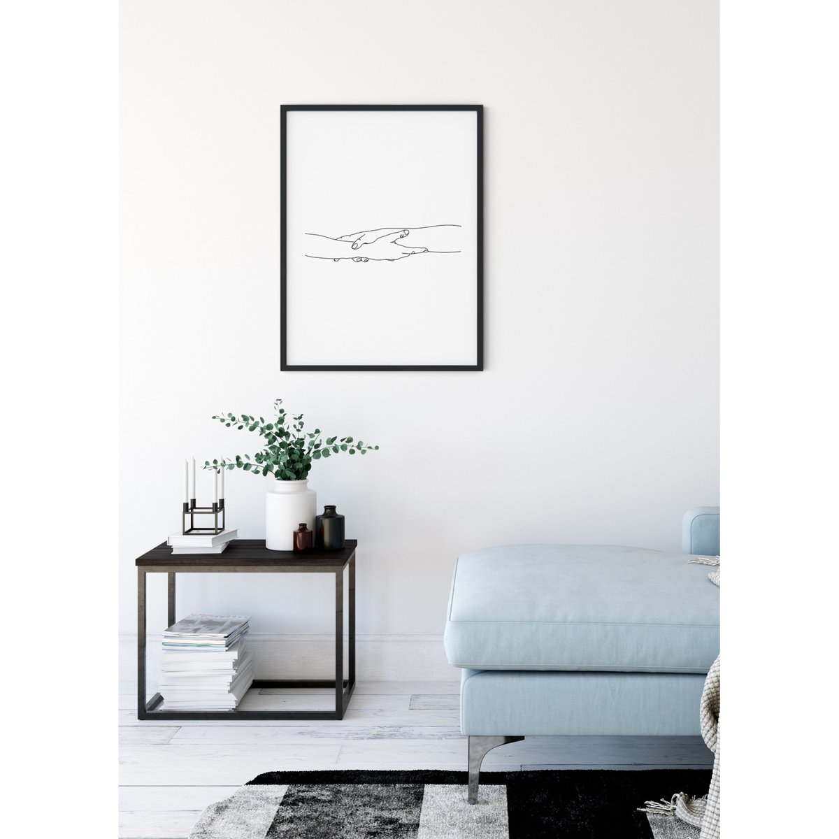 Affiche Line Art Bras blanc, L'AFFICHERIE