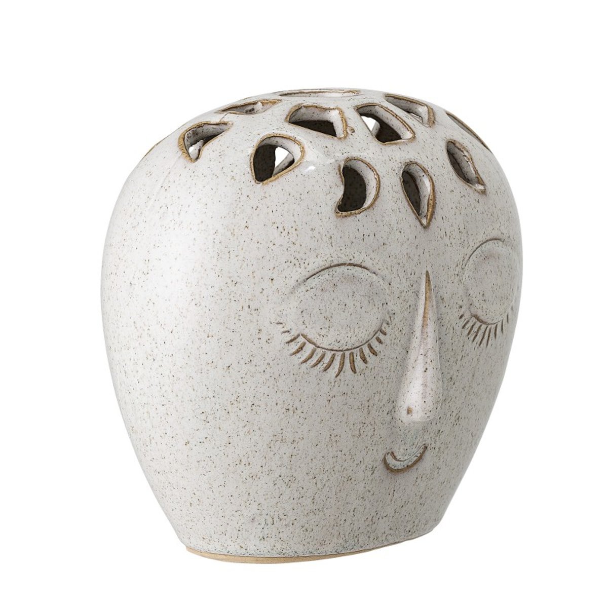 Vase pique fleurs grès Elissa blanc, BLOOMINGVILLE