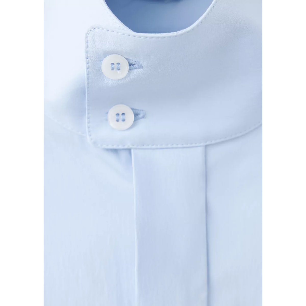 Chemise oversize à col cheminée bleu, MANGO