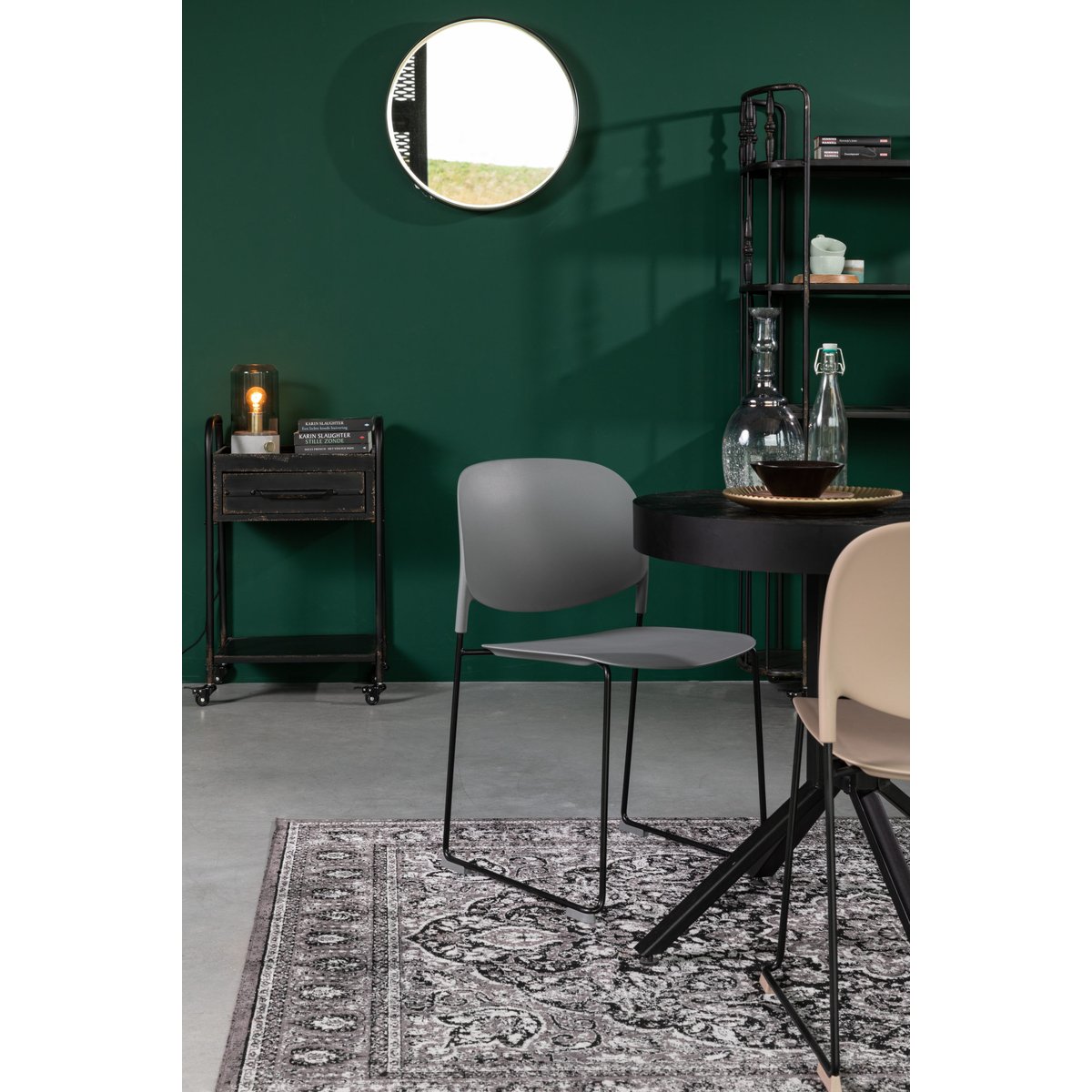 Chaise design empilable en polypropylène (lot de 4), STACKS gris, BOITE A DESIGN