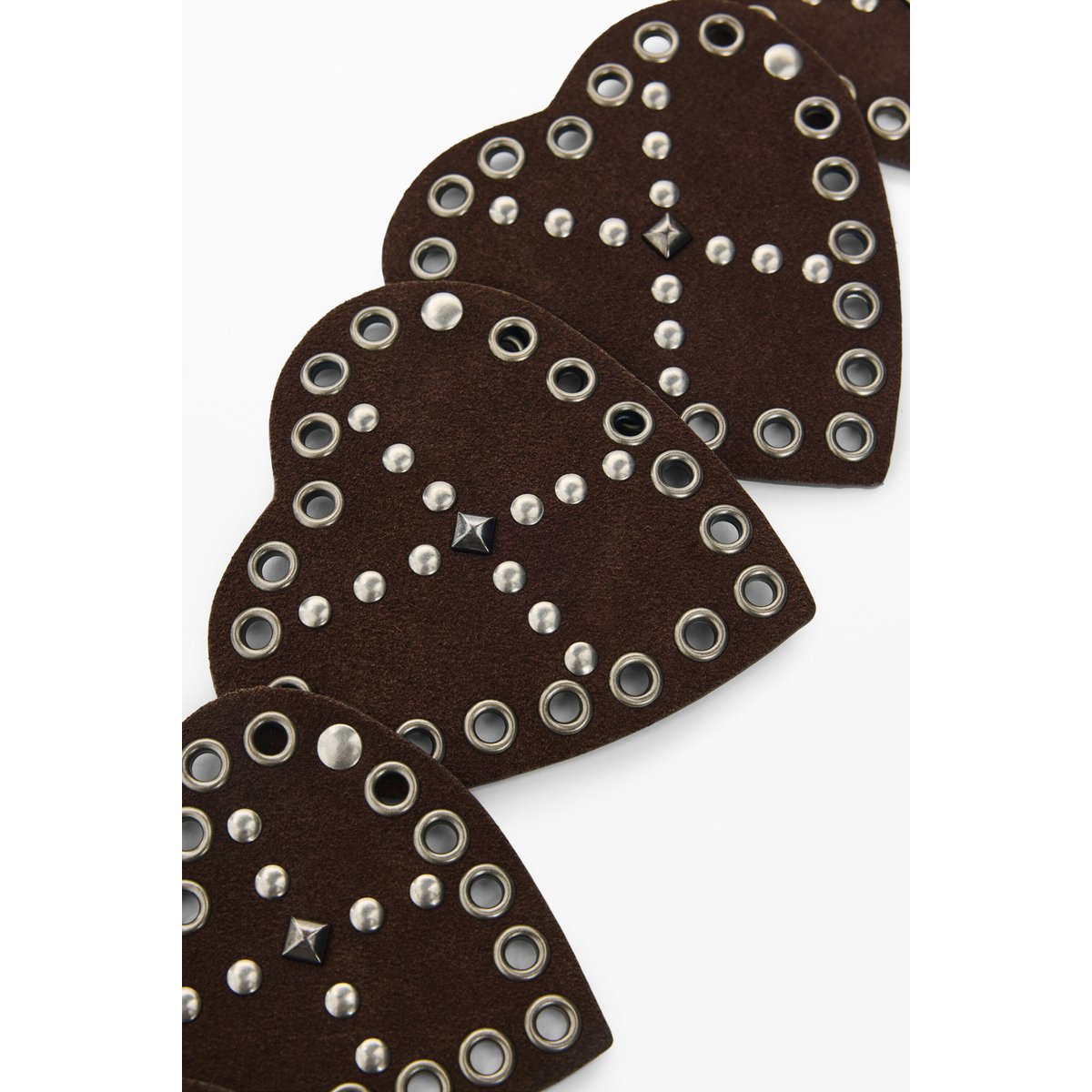 Ceinture cloutée avec cœurs marron, DESIGUAL