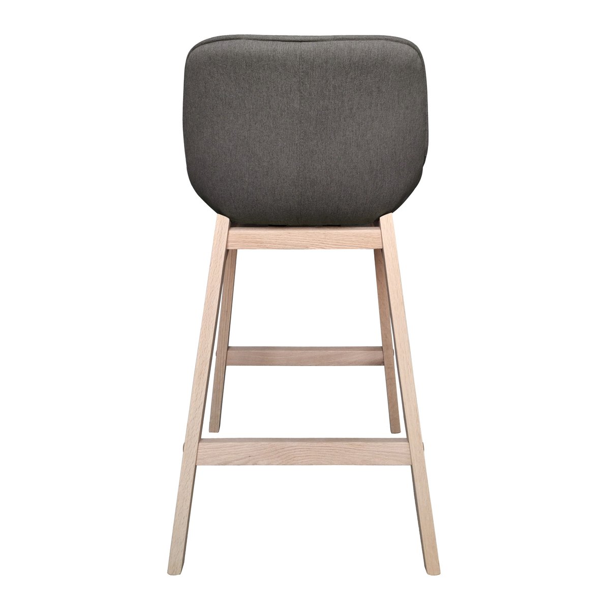 Lot de chaises d'îlot et bar en chêne et assise tissu 65cm MELLOW | Lot de 8 gris foncé, MOB IN