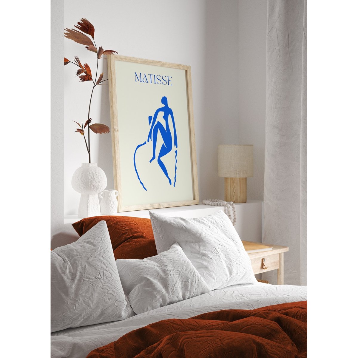 Affiche Matisse 'Silhouette Bleue' – Art moderne et minimaliste blanc, L'AFFICHERIE