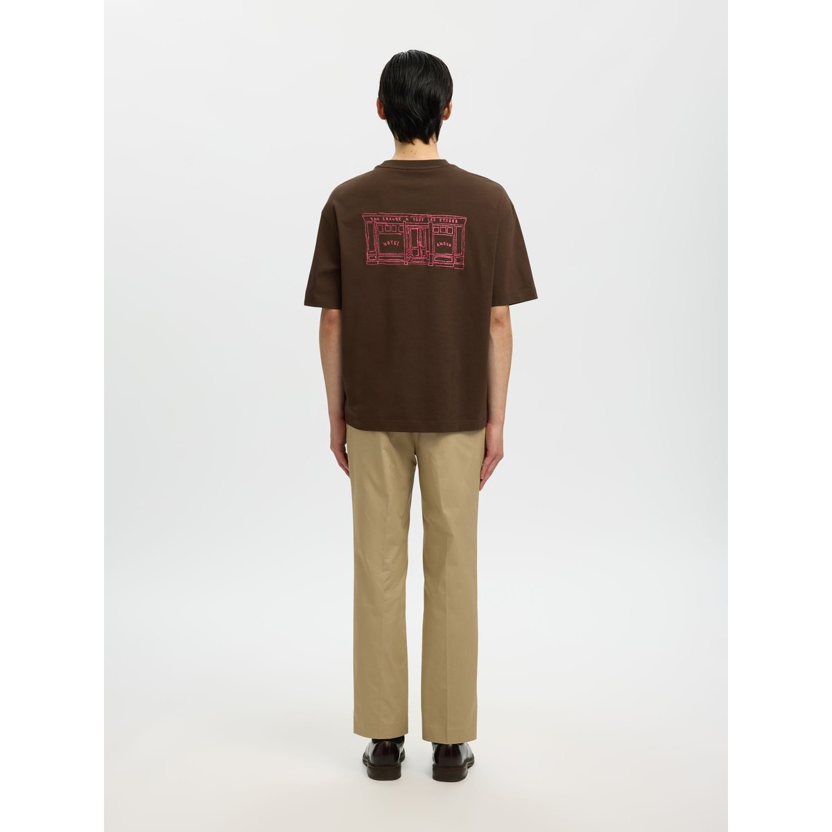 T-Shirt marron - delicioso, SELECTED