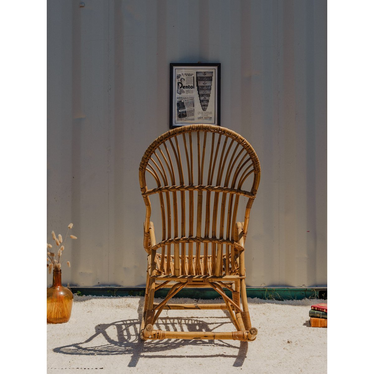 Rocking-chair en bambou Alibert N°85 - Bon état bois clair, DEBONGOUT