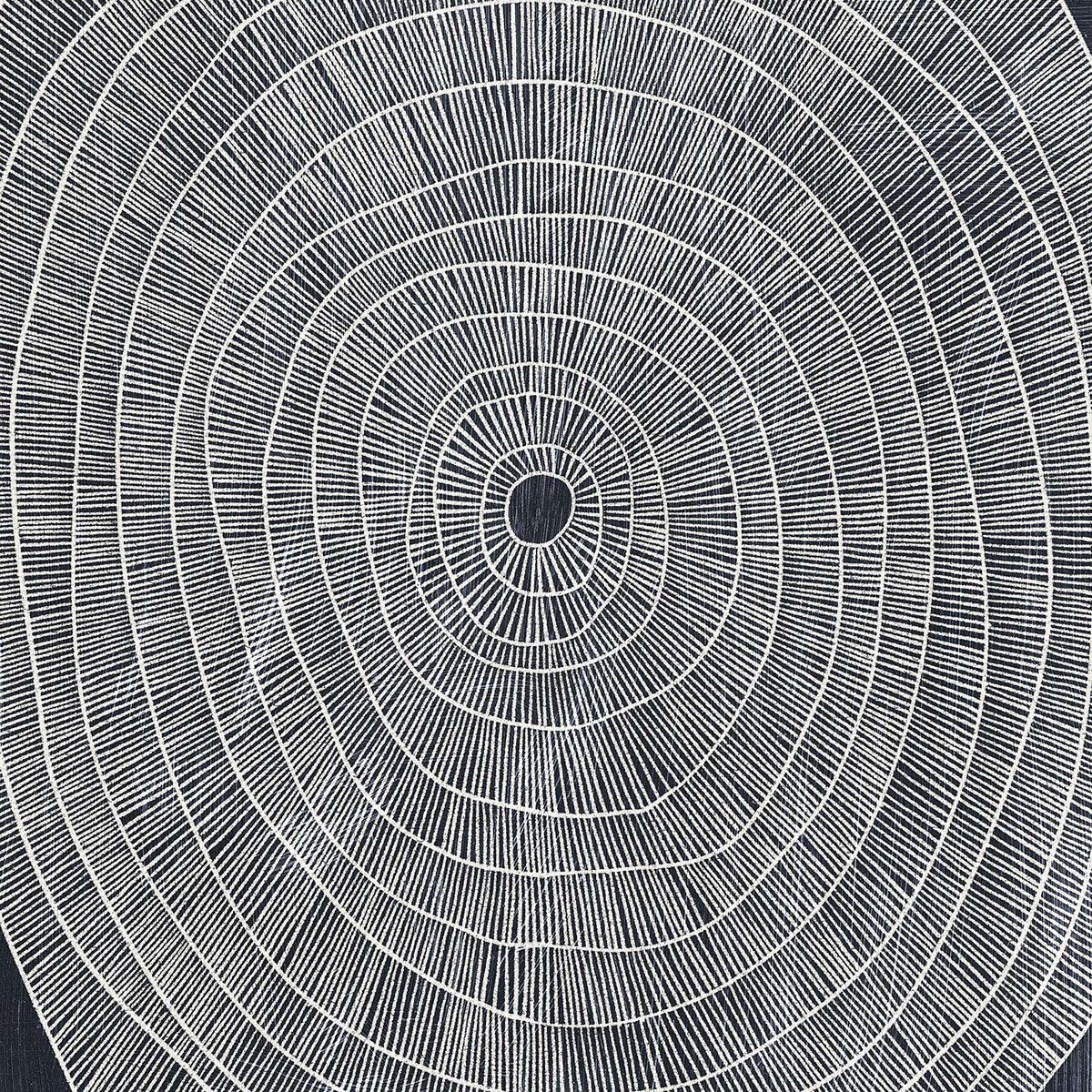 Papier peint, rond noir et blanc, HEXOA