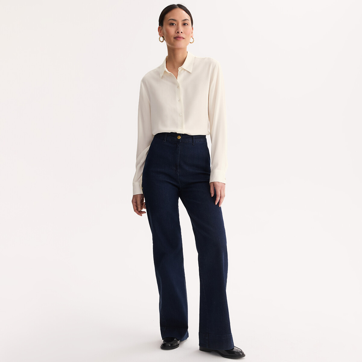 Chemise, manches longues ecru, ANNE WEYBURN