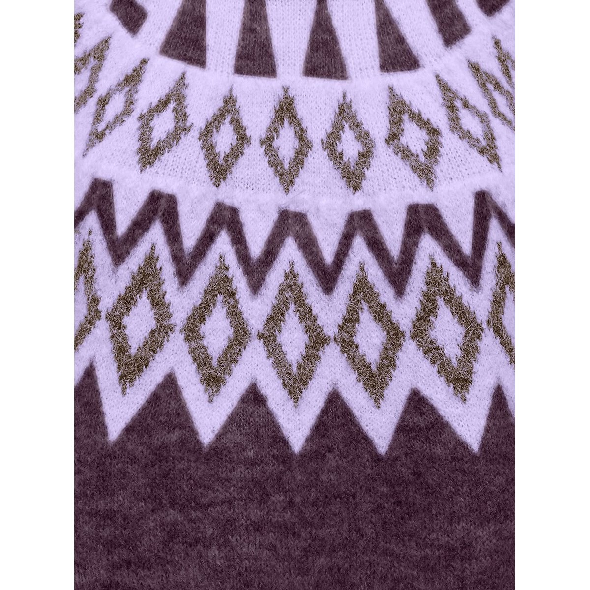 Pull manches longues imprimé jacquard violet, ONLY