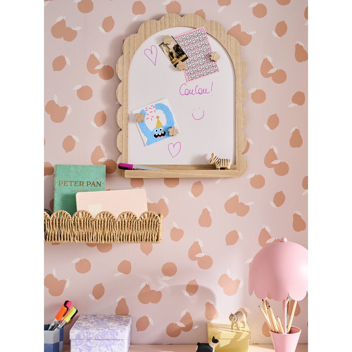 Pêle mêle métal bois feston étagère beige, VERTBAUDET