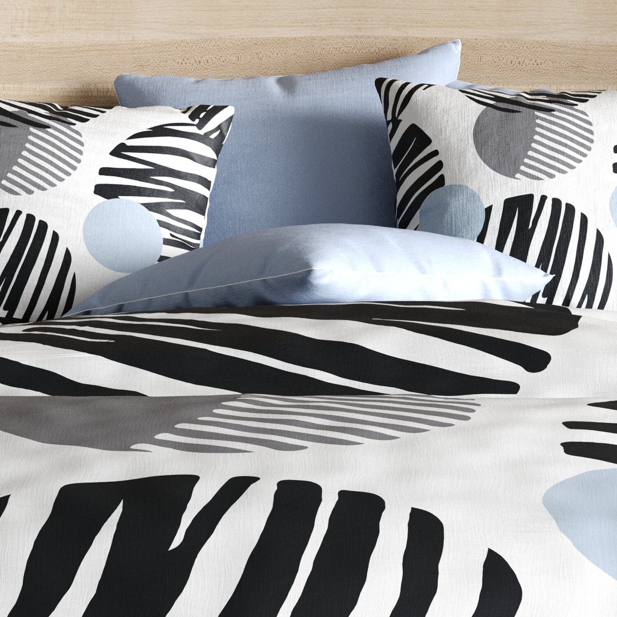 Parure housse de couette microfibre, Cerlus noir, C DESIGN HOME TEXTILE