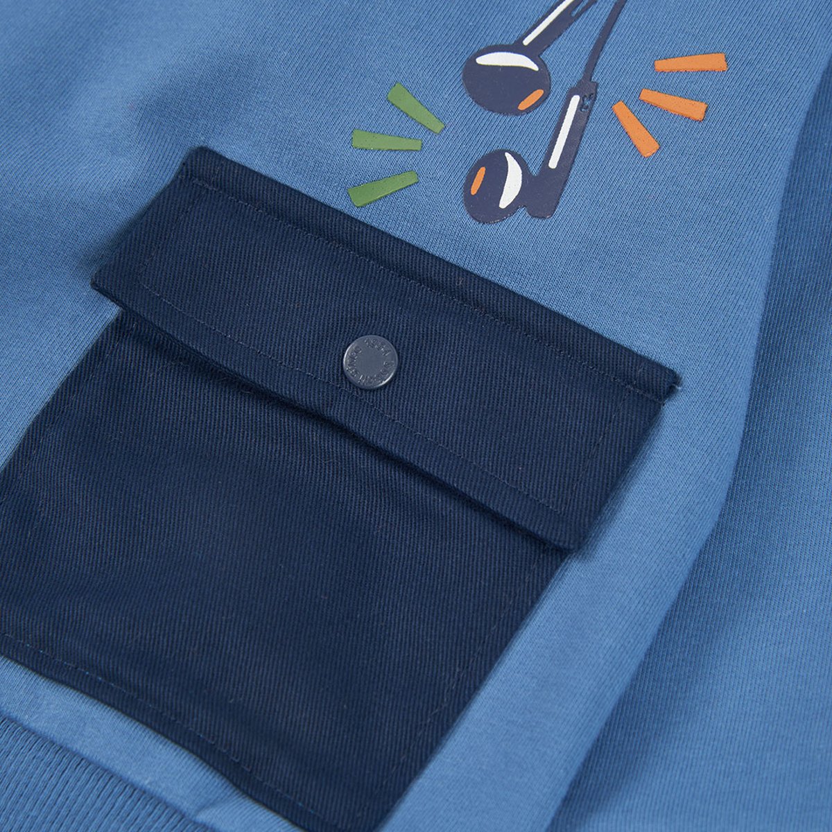 Sweat-shirt molleton garçon à capuche imprimé gaming bleu, BOBOLI