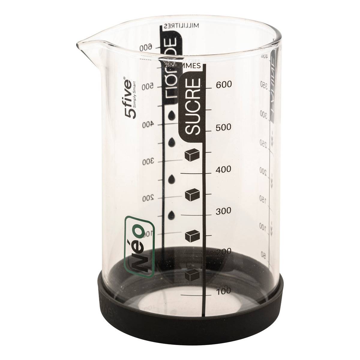 Verre doseur 0,6L SILITOP transparent, 5FIVE SIMPLY SMART