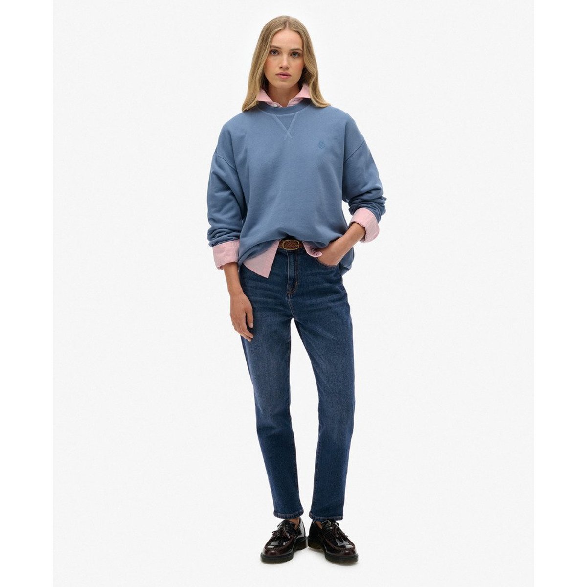 Sweatshirt Crew Studios bleu marée, SUPERDRY