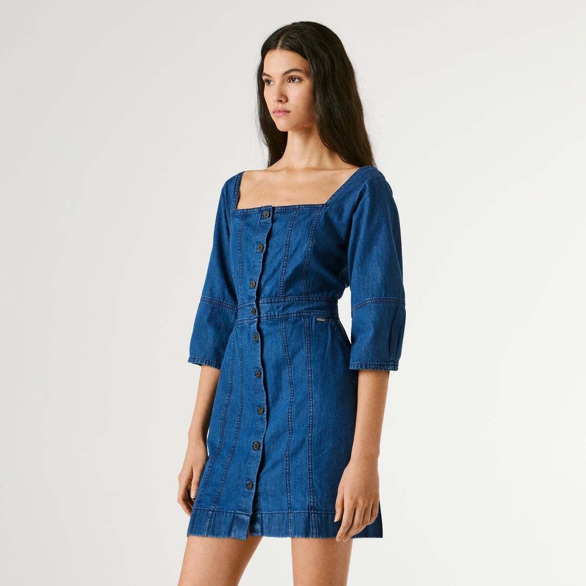 Robe Courte Coupe Regular En Denim 7oz indigo lightweight denim, PEPE JEANS