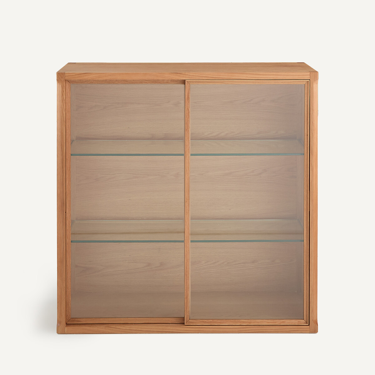 Buffet vitrine haut, en chêne et plaqué, IÉNA chêne naturel, EMMANUEL GALLINA X AM.PM