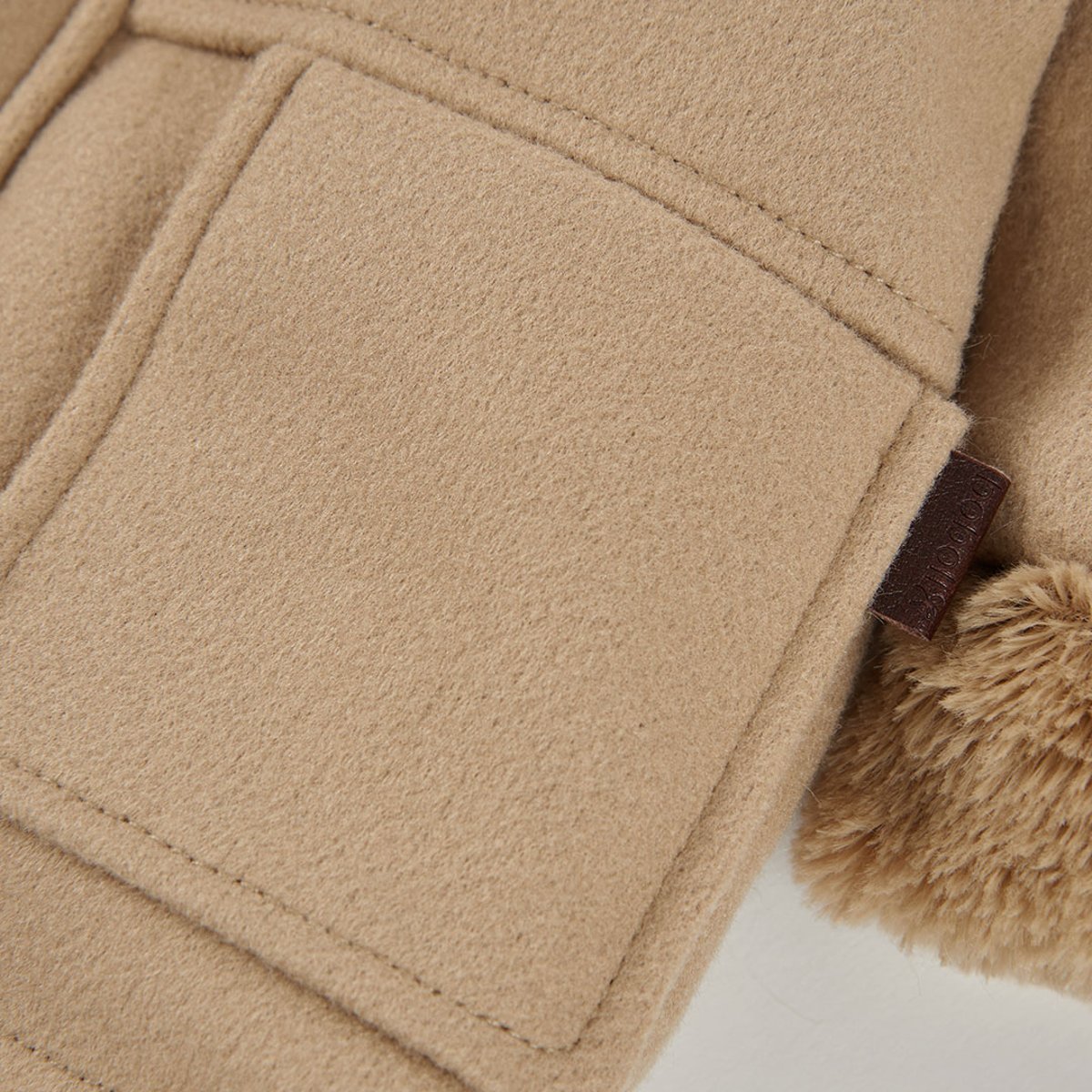 Duffle-coat bébé combiné à capuche et molleton beige, BOBOLI