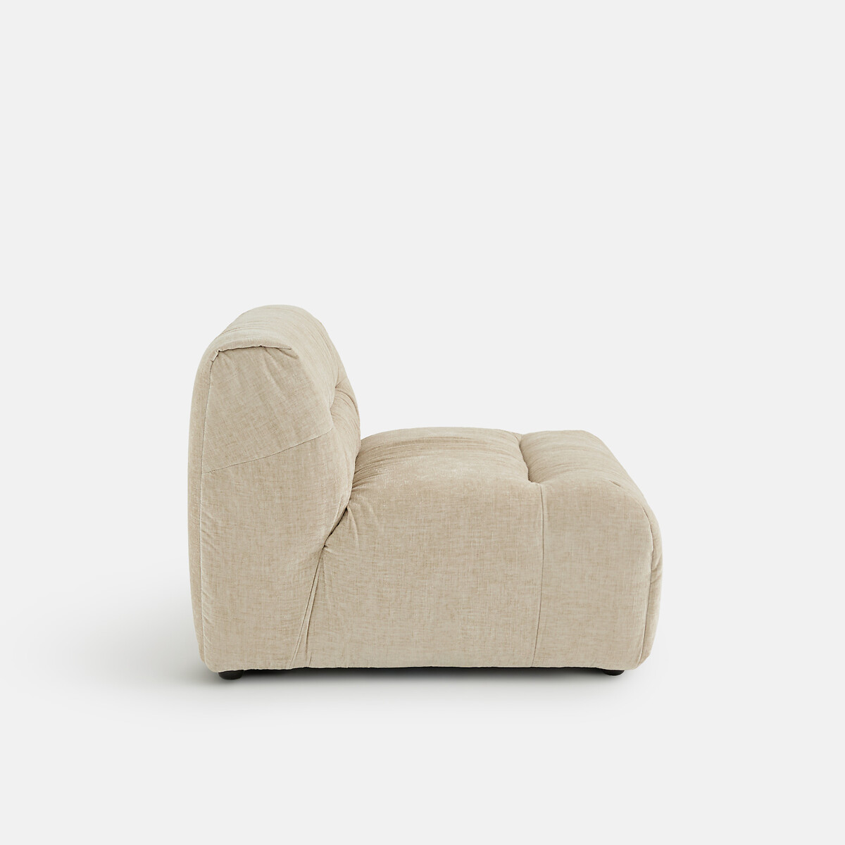 Loungestoel-element voor modulaire bank, in gevlamd chenille, SWEETY beige , LA REDOUTE INTERIEURS