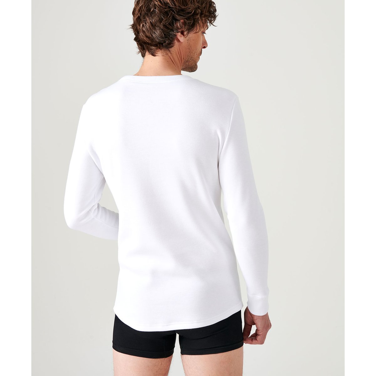 T-shirt en molleton gratté Thermolactyl blanc, DAMART