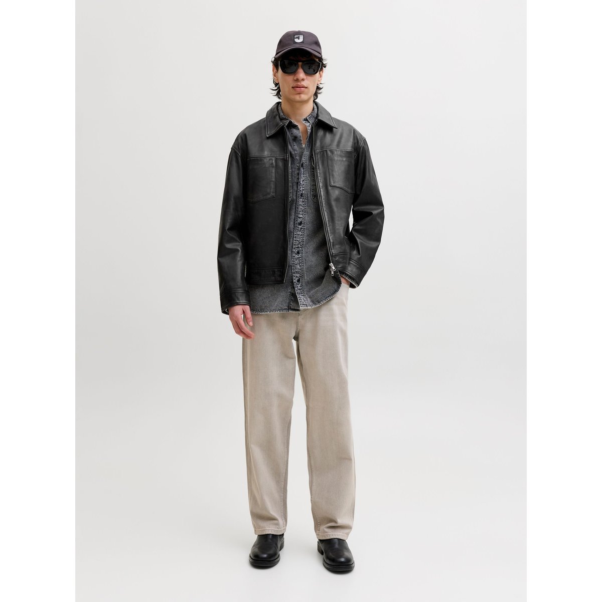 Veste En Cuir black, JACK & JONES