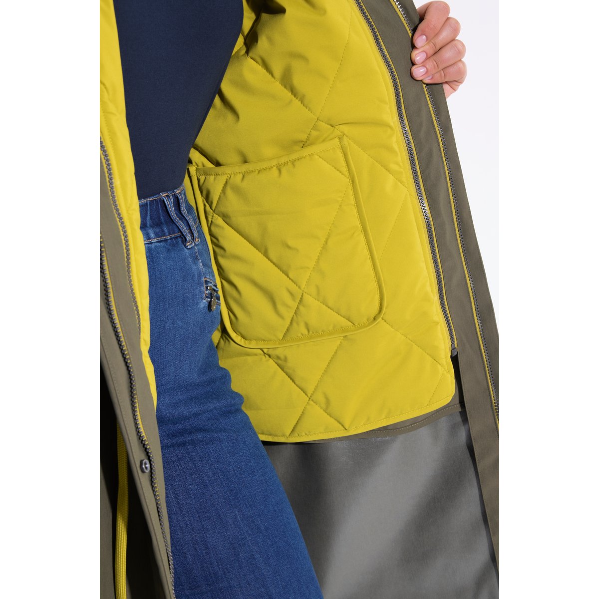 Parka technique HYPRAR 3-en-1 à capuche vert mousse, ULLA POPKEN