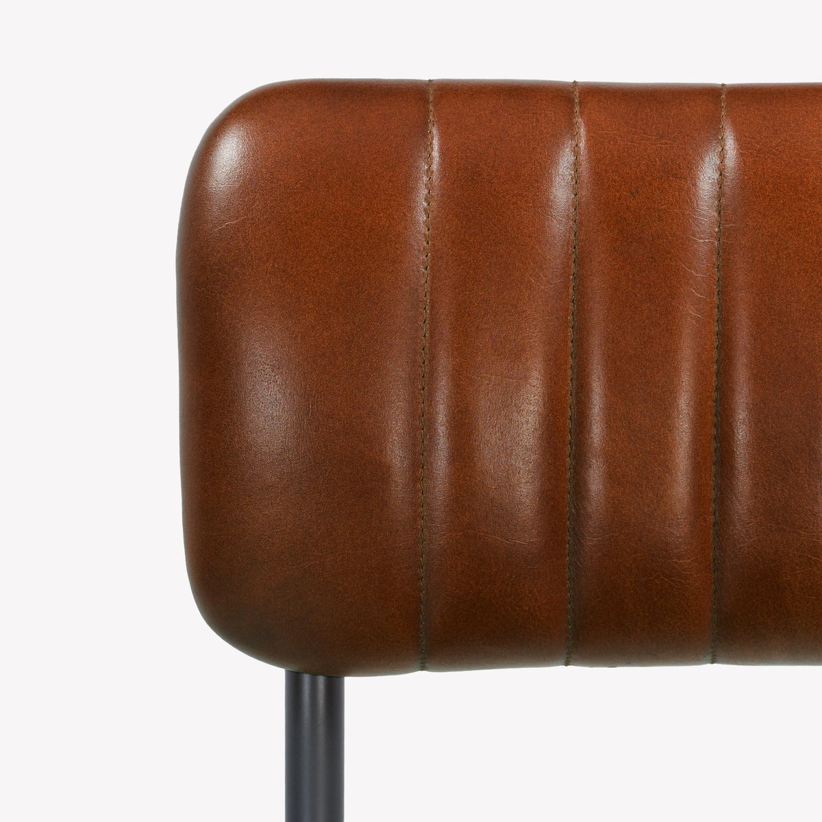 Lot de 2 chaises de bar 65 cm en cuir - ARSÈNE marron, MAISON PAVANE