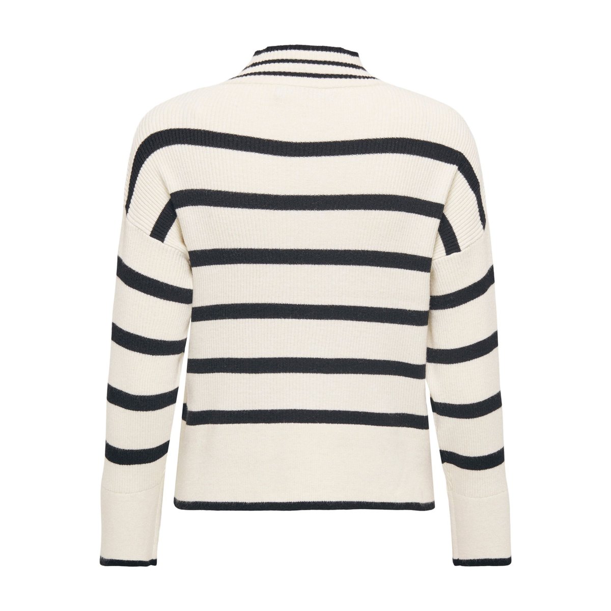 Pull col montant rayé whitecap gray, ONLY