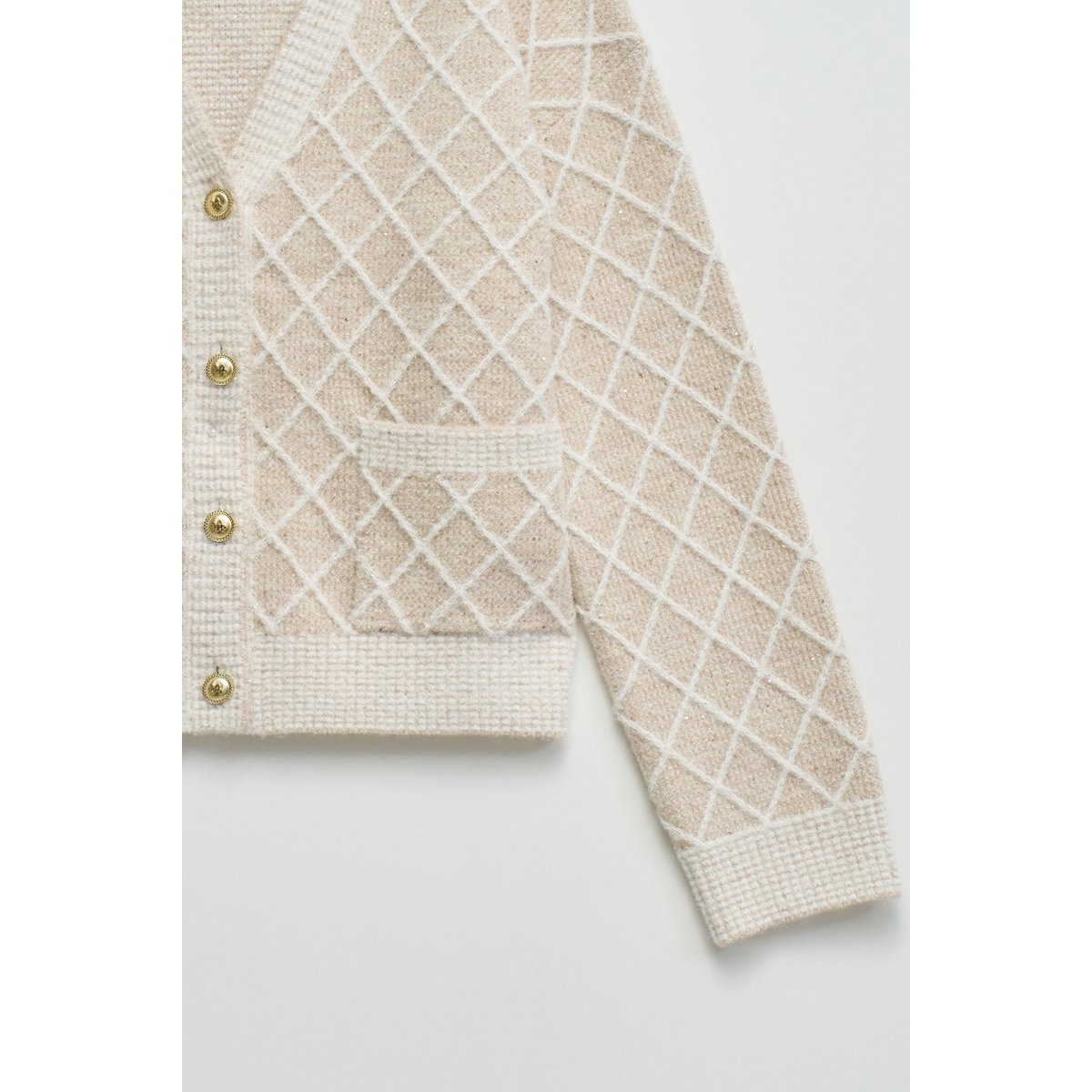 CARDIGAN COM JACQUARD E Fil textile beige, SALSA JEANS