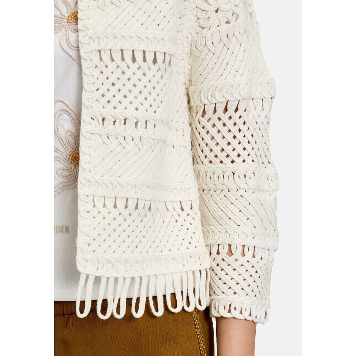 Cardigan en maille casual à encolure ronde pumice stone, CARTOON