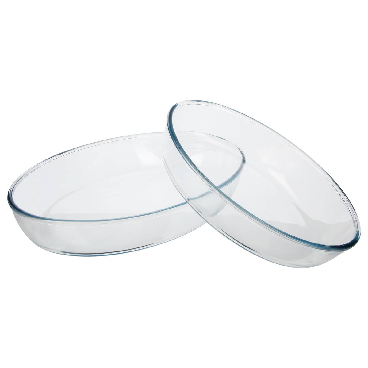 Lot de 2 plats ovales en verre BORCAM transparent, 5FIVE SIMPLY SMART