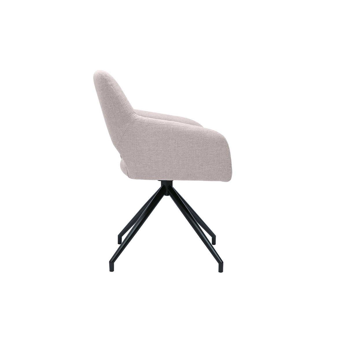 Chaise pivotante 360° en tissu velours côtelé vert kaki et métal noir LAURETTE beige, MILIBOO