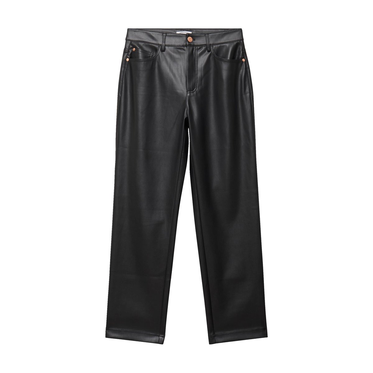 Pantalon taille haute similicuir noir, BONOBO