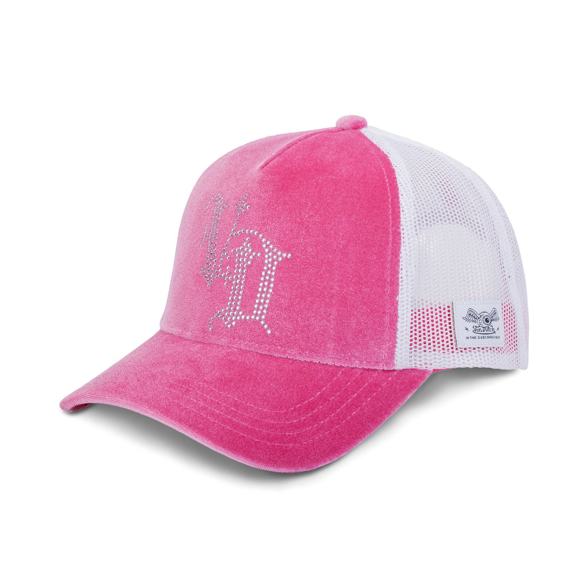 Casquette trucker ROYAL rose/blanc/argent, VON DUTCH
