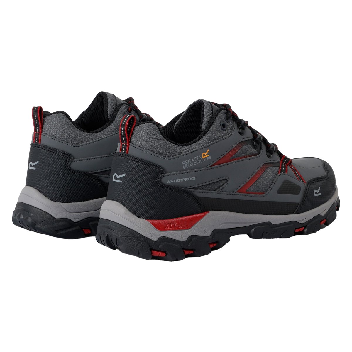 Bottines de marche HOLCOMBE gris foncé / rouge, REGATTA