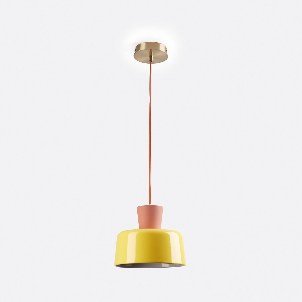 Lampada a sospensione in ceramica colorata Ø 21 cm, Jimna giallo, LA REDOUTE INTERIEURS