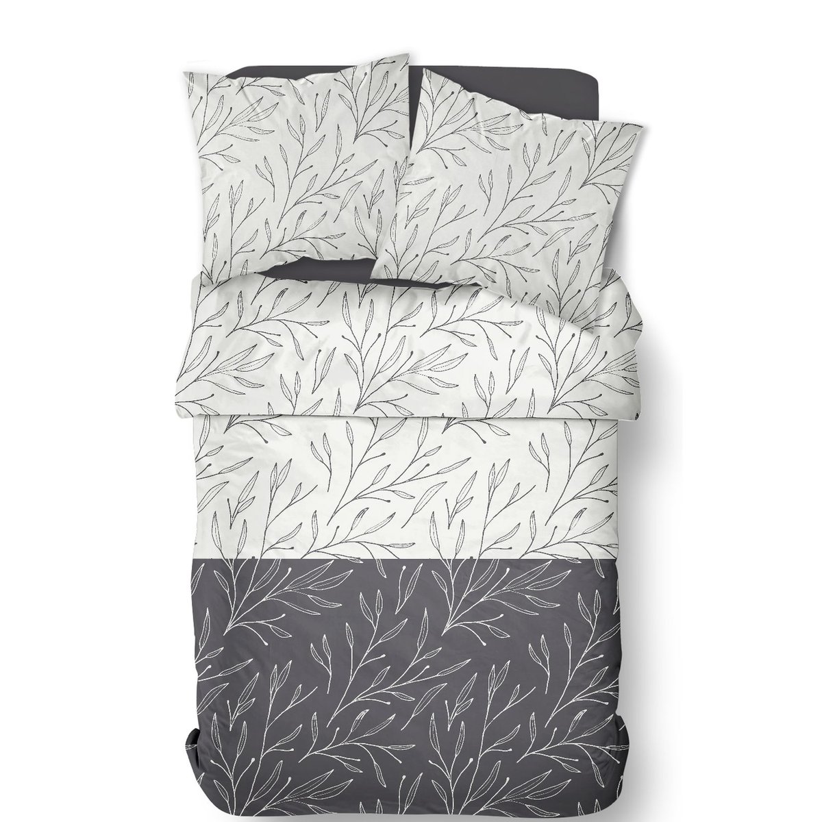 Parure de lit imprimé floral coton SUNSHINE JULES blanc, TODAY
