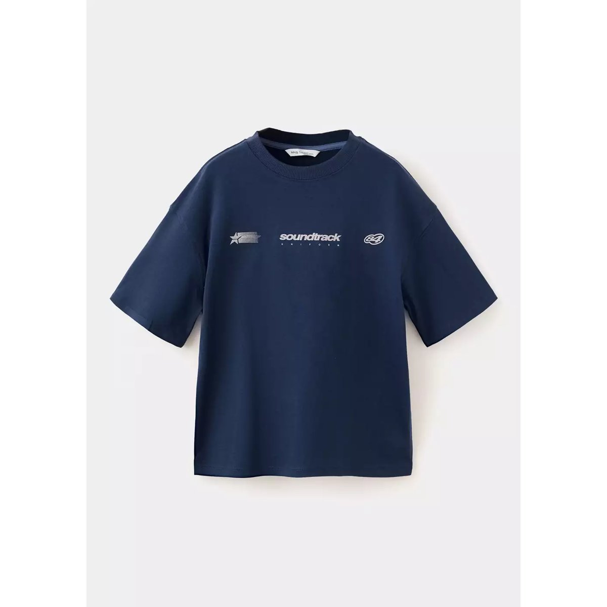 T-shirt oversize détails imprimés bleu marine, MANGO KIDS
