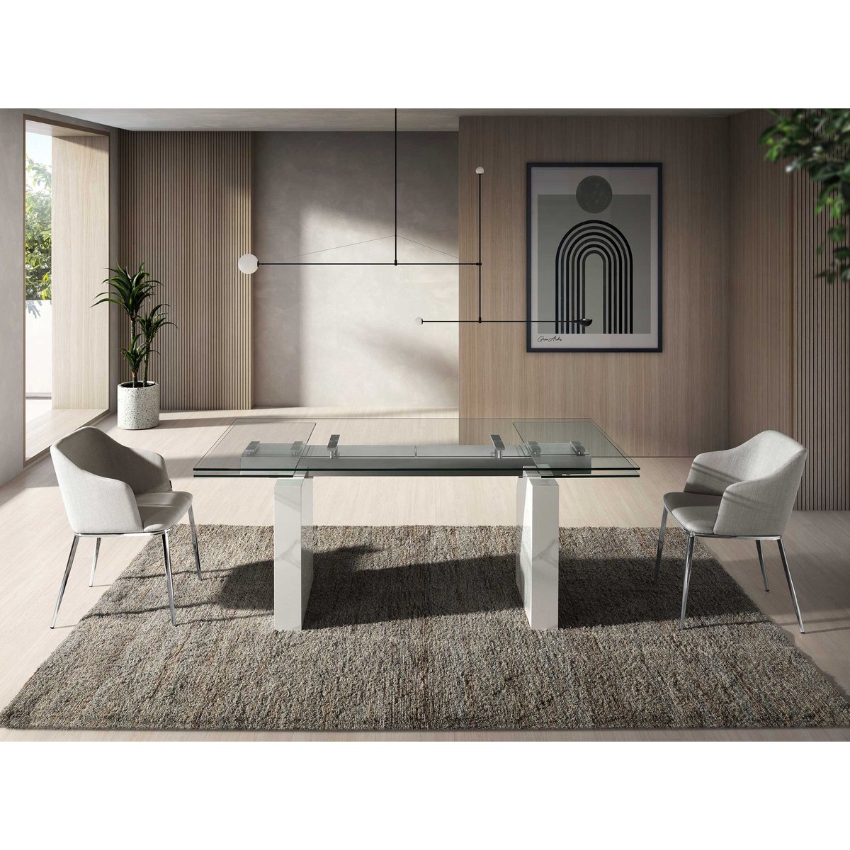 Chaise en tissu gris gris | acier, ANGEL CERDA