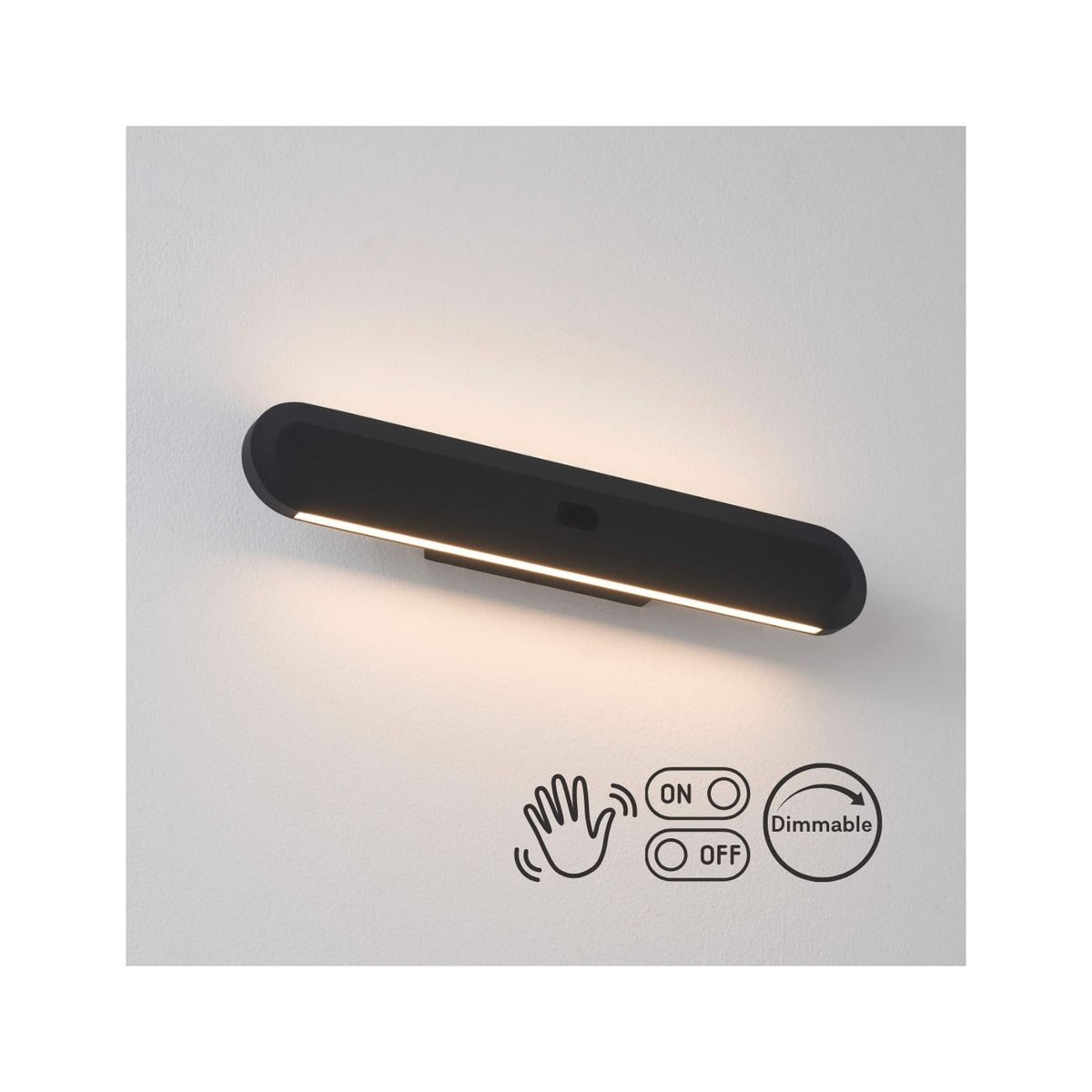 Applique à détecteur de mouvement - AIKA noir, KOSILUM