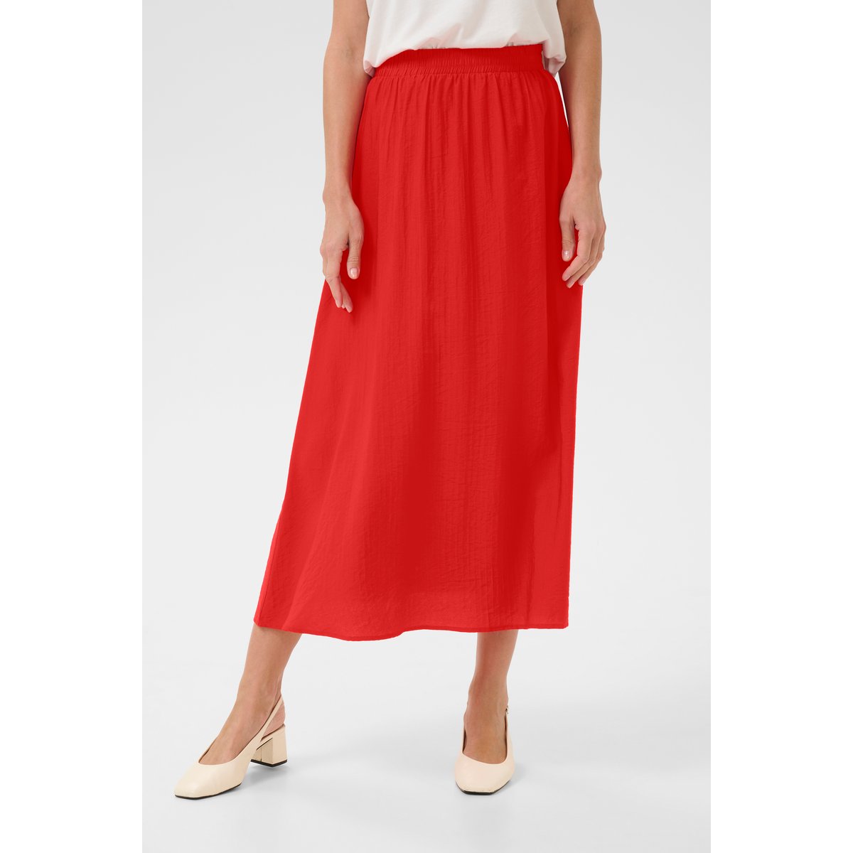 Jupe - tissage léger rouge flame scarlet, CREAM