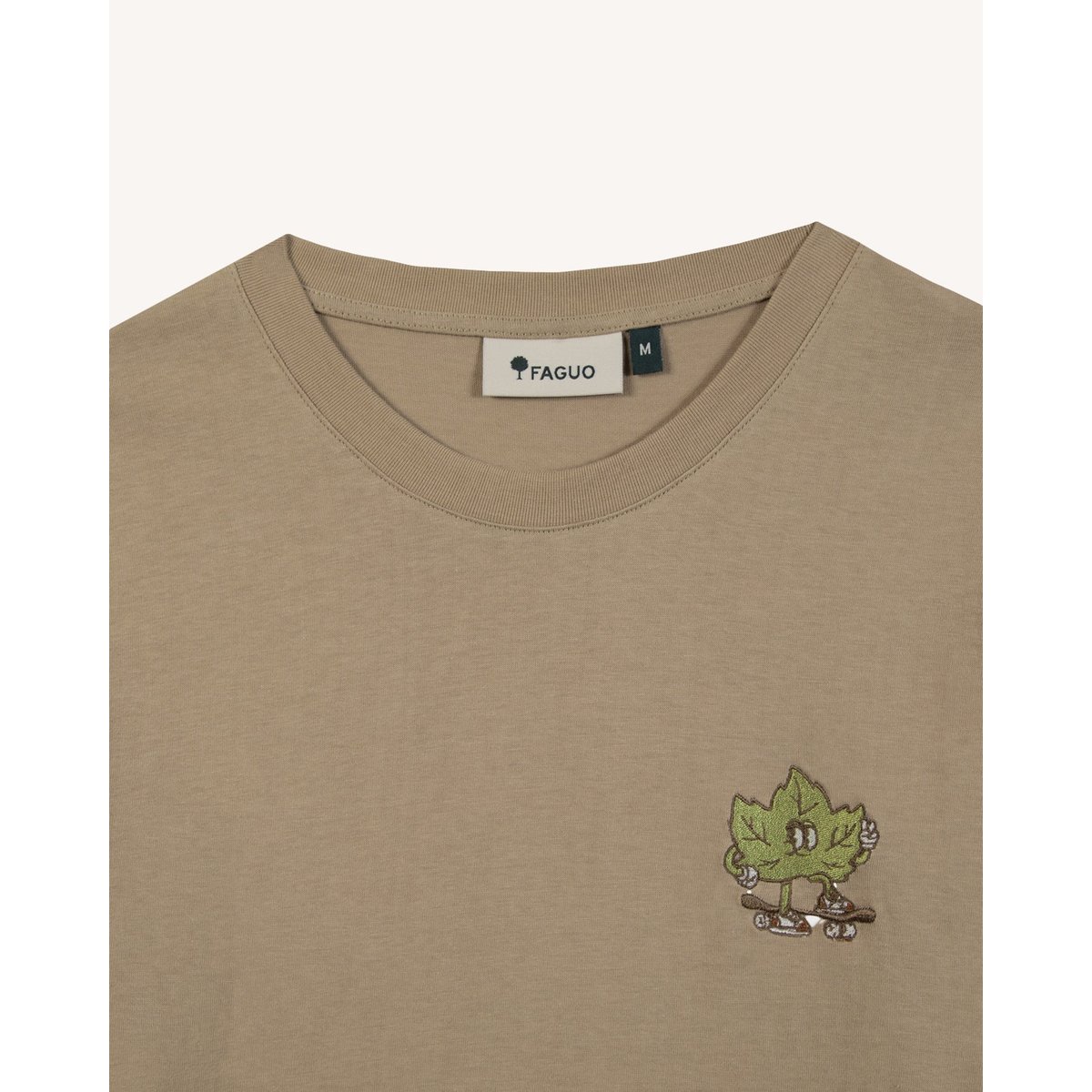 T-shirt en maille beige foncé, FAGUO