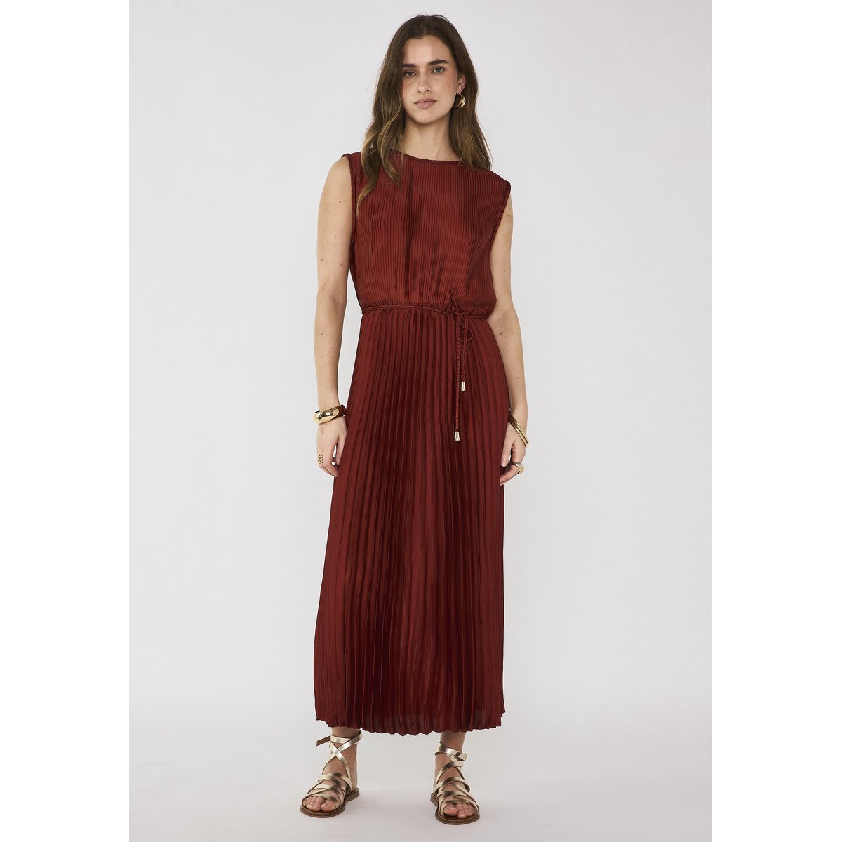 Robe droite plissée BELL tomette, Maison 123